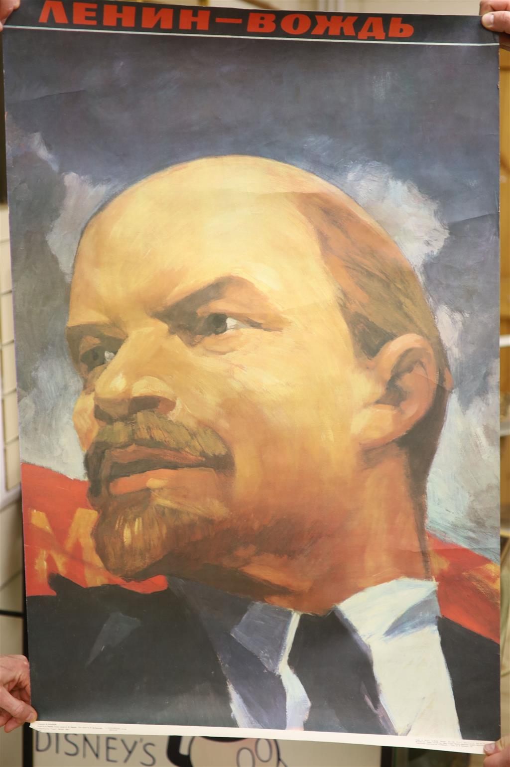 Seven Russian political posters, including Lenin